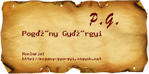 Pogány Györgyi névjegykártya